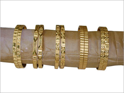 Diamond-cut Brass bangles