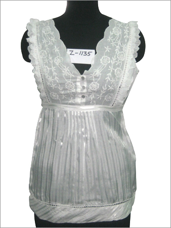 White Tunic Tops - Silk, 24 Inches, White | Elegant Look, Soft Fabric, Neat Stitching, V-Neck Sleeveless