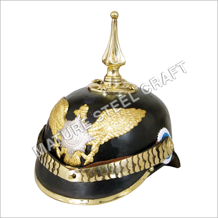 Black Dragon Helmet - Leather & Brass, 25 cm, Black | Head Protection, Stylish Design, Historical Replica