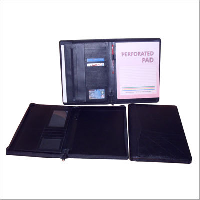 Plain A4 Size Conference Leather Folder With Zip