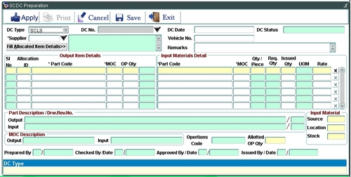 Material Delivery Challan Preparations