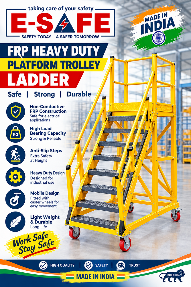 Heavy Duty Platform Trolley Ladder - Feature: Lockable Heavy-Duty Castor Wheels
