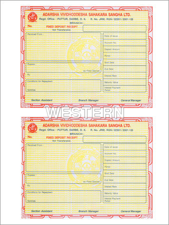 F.D. Receipt By WESTERN DATA FORMS