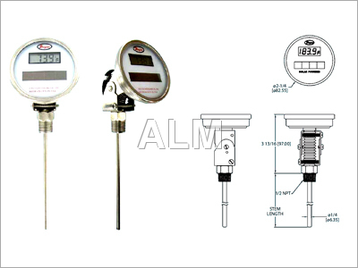 Digital Solar Powered Bimetal Thermometer