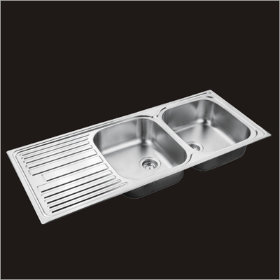 Double Bowl Sink With Drain Board