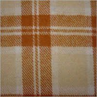 Natural Wool Fabrics - 60% Wool 40% Viscose, 150 cms Width, 180 gsm Weight, Orange Plaid Pattern, Light Brushed Finish, High Tear Strength