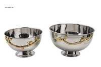 Stainless Steel Bowl - Small To Large Sizes, 70mm Thickness | Hand Painted Designs, Trendy Metal Finishes