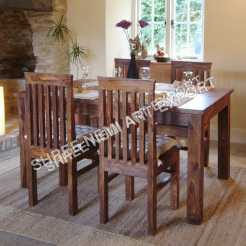 Antique Dining Table Set - Rectangle Design, Elegant Brown Color with Premium Quality Materials