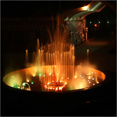Programmable Outdoor Fountain - Stainless Steel, Variable Dimensions, RGB LED Lighting | Programmable Flows, Multiple Nozzles, Water-Efficient, Easy Installation