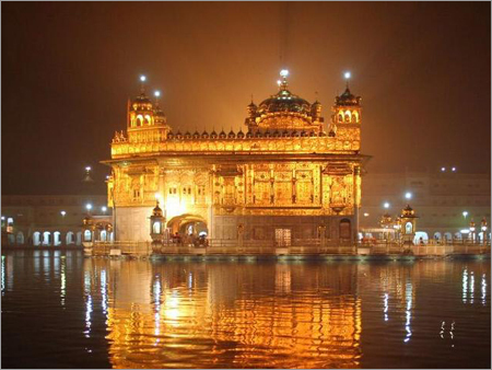 Golden Temple with Mountains