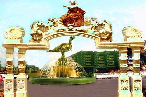 City gate & Dinosaur fountain