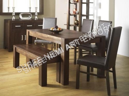 Wooden Dining Set - Color: Brown