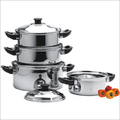 Dutch Oven With Stainless Steel Lid (plain Bottom) - Stainless Steel, 16-26cm Diameter, Heat-resistant Handles, Easy Pouring