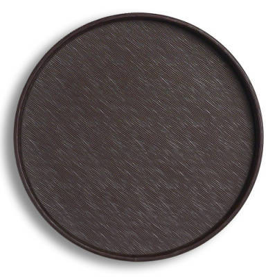 Leatherette Round Service Tray