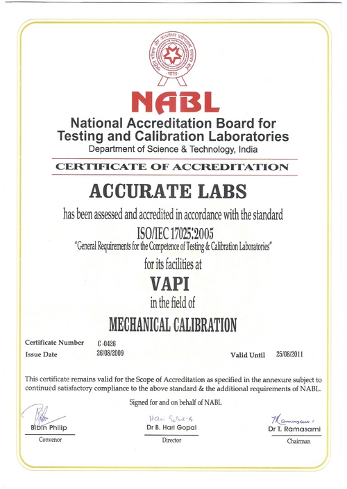 Certificate of Mechenical of NABL