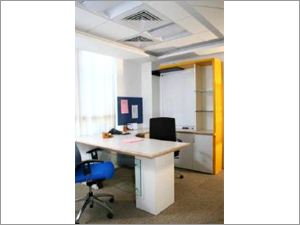 Manager Cabin - Wood & Metal, Customizable Dimensions, White | Ergonomic, Adjustable Executive Chairs, Spacious Cabinetry & Organized Storage