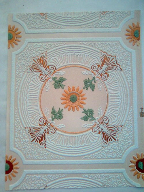 Ceiling Rose - Gypsum 12x12 Inches Off-White Floral Pattern | Elegant Design Durable Material Easy Installation