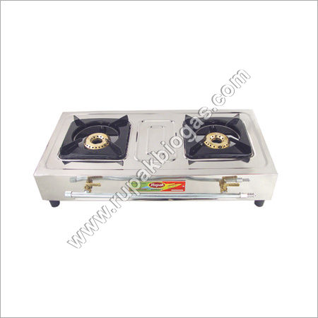 Biogas Handle Double Burner S.S Stove