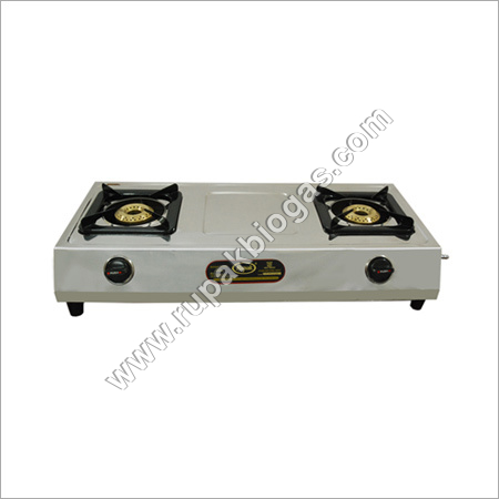Biogas Double Burner Stove Stainless Steel