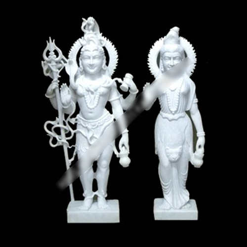 Marble Shiv Parvati Statue - Finishing: Polishing