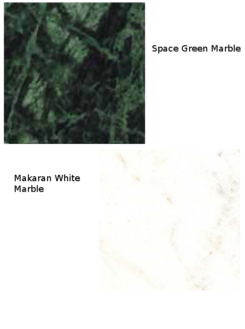 Space Green Marble,  Makrana White Marble