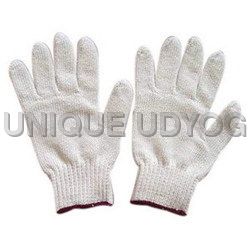 White Cotton Knitted Seamless Hand Gloves