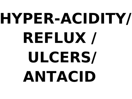 HYPER-ACIDITY / REFLUX / ULCERS/ANTACID