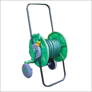 Hose Trolley - Metal, Plastic, Green, Large Capacity 60m/45m Hose | Easy Assembly, Rust Resistant, Smooth Winding