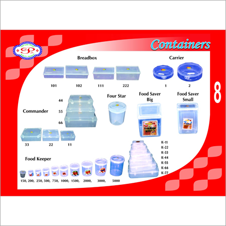 Plastic Household Containers - Polypropylene, Various Sizes, Clear | Food Storage, Stackable, Durable, Easy Cleaning