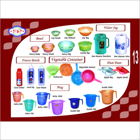 Plastic Household Items - Polyethylene 0.5-5L, Multicolor | Lightweight, Durable, Stackable, Easy Cleaning