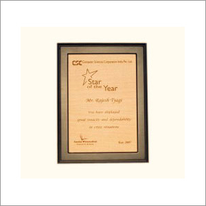 Certificate Plaque Award