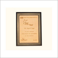 Certificate Plaque Award