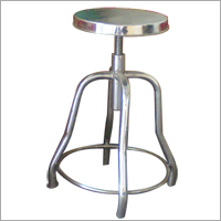 Stool - Stainless Steel, 14 Inch Diameter, 16 Inch Base | Adjustable Height, Durable, Easy Cleaning, Stable Base, Comfortable Seating
