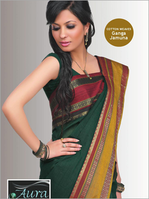 Cotton Weaves Ganga Jamuna Saree