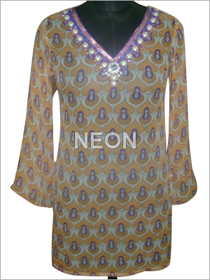 Chiffon print kurti