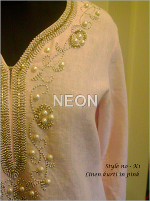 Pink Linen Kurti