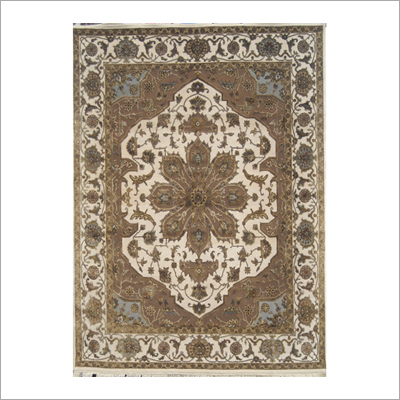 Hand Knotted Ivory Carpet