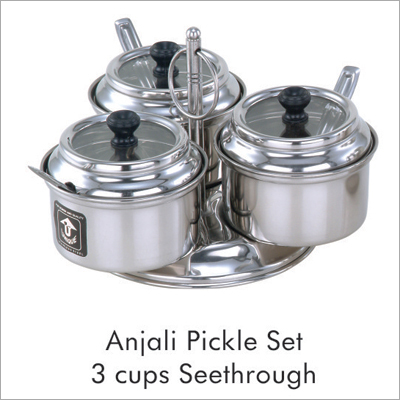 Anjali Pickle Set 3 Cups Seethrough