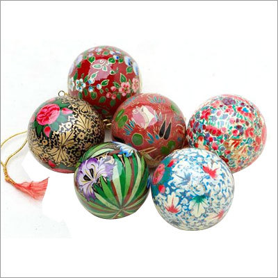 Papier Machie Xmas Balls