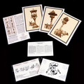 Farmable Picture Post Card Set - High Quality Paper 4.75"x6.75" Beige, Heritage Design, Framing Suitable