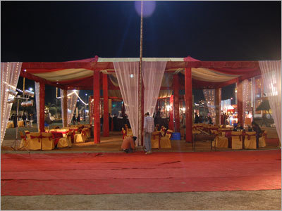 Lawn - Fabric & Metal Modular, Variable Dimensions, Red | Outdoor Use, Durable, Large Scale, Event Decor