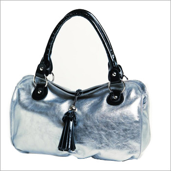Shoulder Leather Bags - Leather, 10x12x5 inches, Silver | Zipper Closure, Spacious Interior, Stylish Design