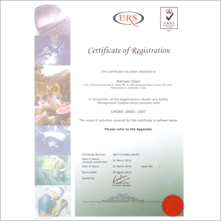 ISO Certificate 18001