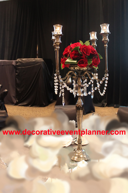 Candle Holder of Center Piece - Crystal, 6-24" Sizes, Electroplated Chrome-Nickle-Golden Finish | Elegant Design, Tea Light Compatible, Durable Material