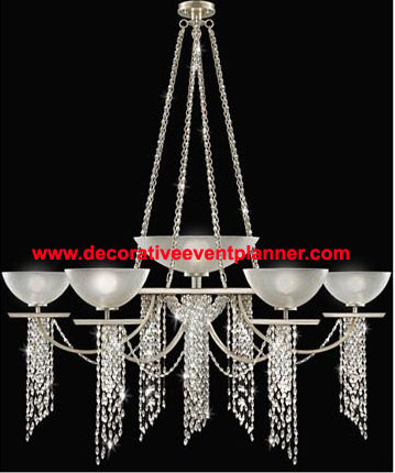Candelabras 5 Candle with Crystal Hanging