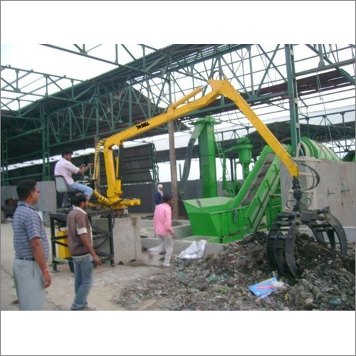Concrete radial loader for garbage handling
