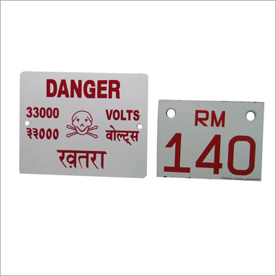 Vitreous enameled & powder coated danger plates