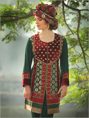 Embroidered Crepe Salwar Suits