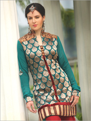 Border Work Churidar Suits