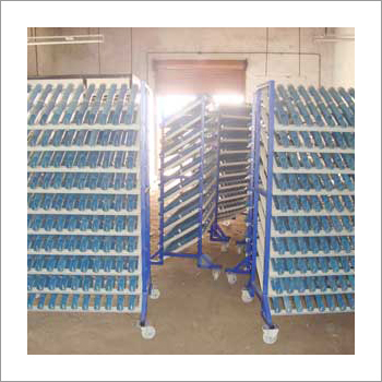 CNC Tool Holder Trolley - Steel Adjustable Shelves Blue | Durable Mobile Space-Saving Swivel Wheels